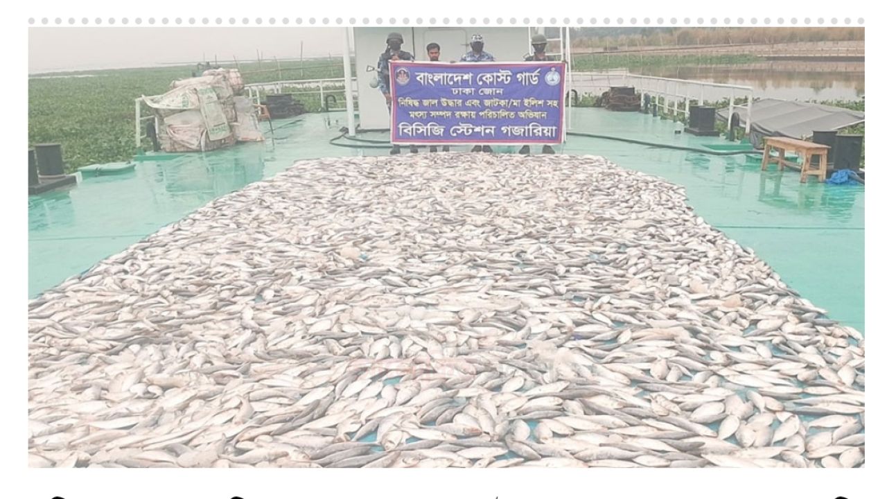 ৪ হাজার কেজি জাটকা জব্দ করেছে কোস্ট গার্ড
