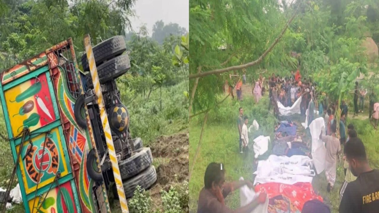 ঢাকা-টাঙ্গাইল মহাসড়কে ট্রাক উল্টে নিহত ১৫