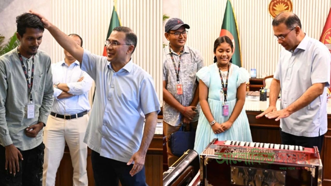 প্রধানমন্ত্রীর সঙ্গে সাক্ষাতের পর স্বপ্ন পূরণ অনুশ্রী ও নিরাপত্তাকর্মী রাকিবের।