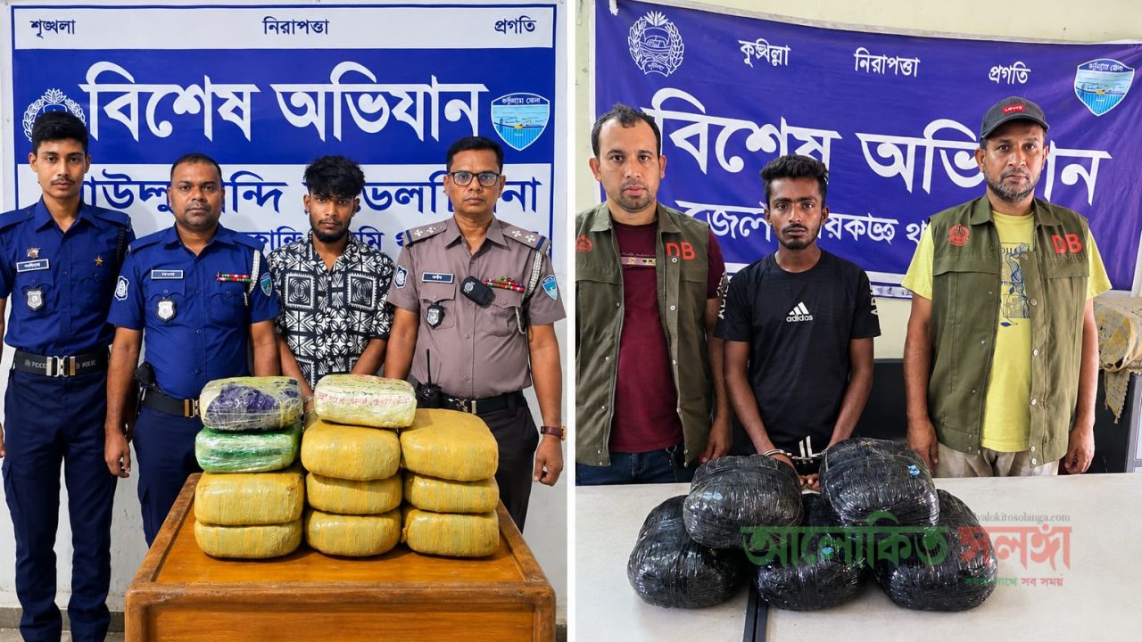⁠⁠কুমিল্লায় ৪৫ অভিযানে মাদকসহ গ্রেপ্তার ৩৪, উদ্ধার ১৩,৯৫৮ ইয়াবা ও ৪২ কেজি গাঁজা