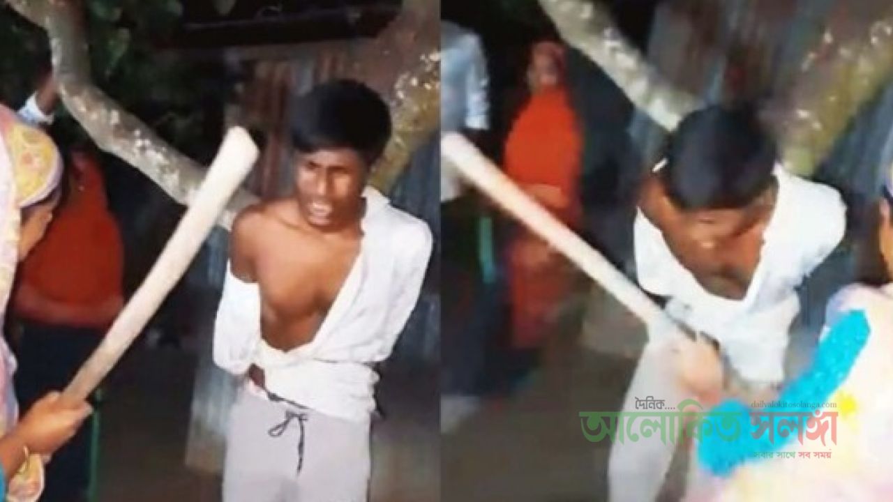 পীরগঞ্জে জামায়াত নেতার মেয়ের সঙ্গে প্রেমে সম্পর্ক কিশোরকে গাছের বেঁধে মারধর