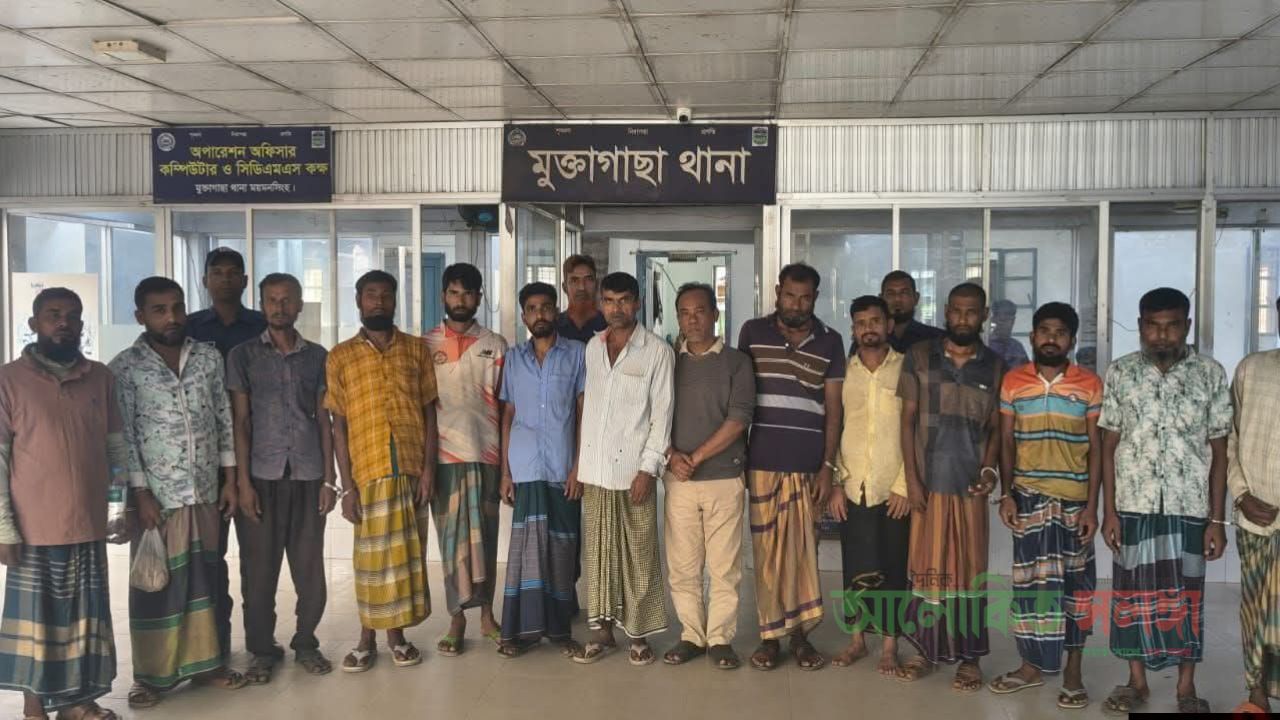 মুক্তাগাছায় পুলিশের অভিযানে গাঁজাসহ ২৪ ঘণ্টার অভিযানে গ্রেপ্তার ১৫